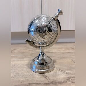 Handmade Silver world globe Globe Paperweight office decor travel continents